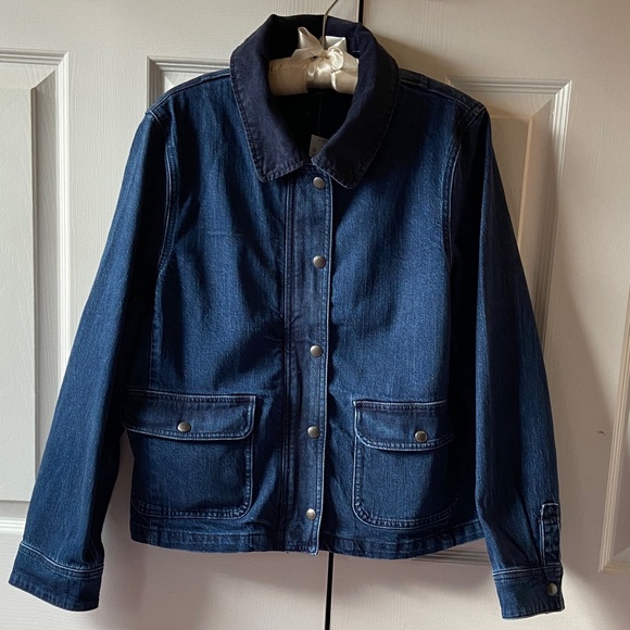 J. Crew Denim Field Barn Jacket, Blue, Sz M, NWT - Picture 2 of 12
